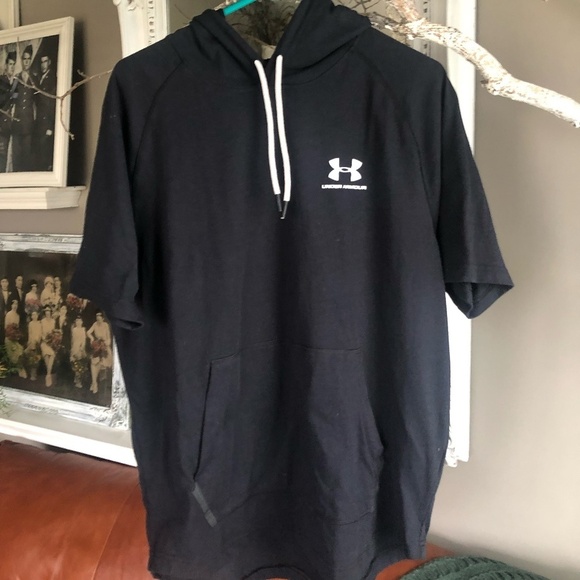 Under Armour Other - MENS UNDER ARMOUR TERRY SHORT SLWWVE HOODIE BLK SIZE LG